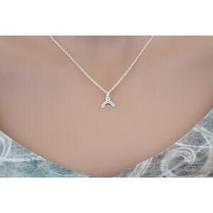 Sterling Silver Tiny Rainbow Charm with Nano Gems Necklace